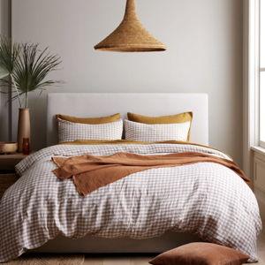 Linen Duvet Cover | Quince in Cafe Gingham- King