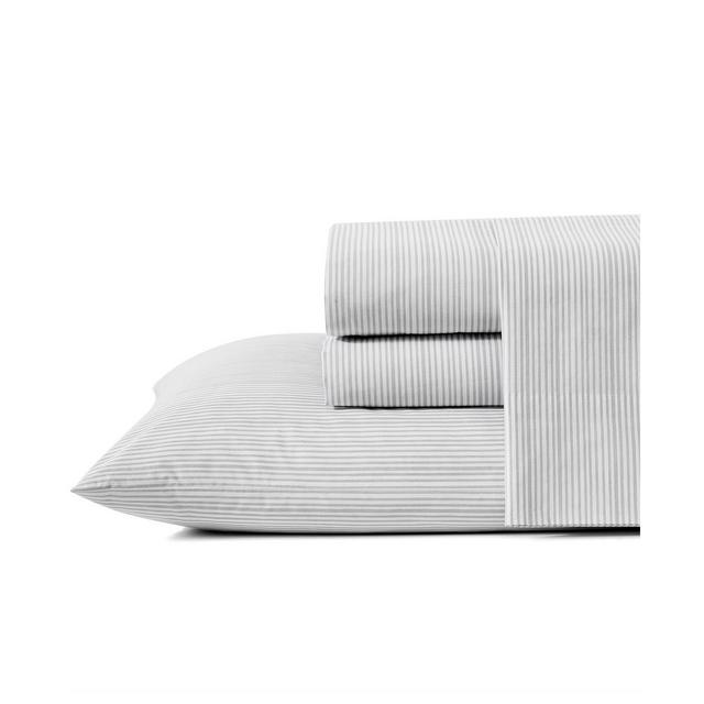 Kenneth Cole New York Simple Stripe Cotton Percale Under 200-Thread Count 4 Piece King Sheet Set