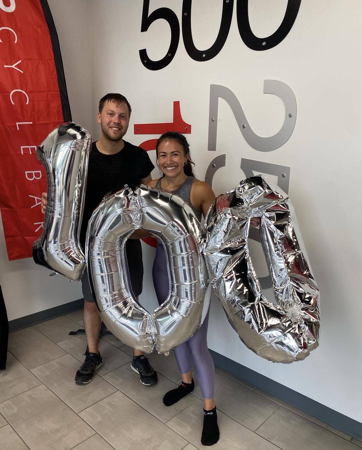 Noelle convinced Dan to take a few cycling classes with her in Summer 2022
