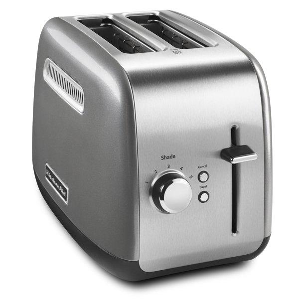 KitchenAid 2-Slice Contour Silver Toaster with Manual Lift Lever