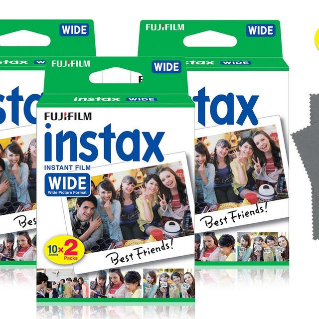 Fujifilm Instax Wide Instant Film for Fuji Instax Wide 210 200 100 300 Instant Photo Camera+ Fiber Micro PRO ULTIMATE Cloth (60 Photo Sheets)