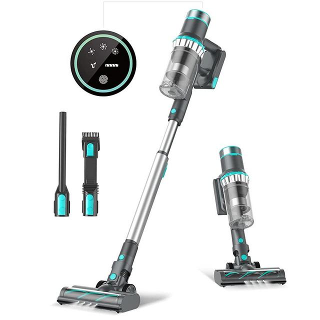 Cordless Vacuum Cleaner, Stick Vacuum with 25Kpa Powerful Suction, 380W Brushless Motor, Up to 50mins Runtime, LED Display, 6 in 1 Lightweight Handheld Vacuum for Hard Floor Carpet Car Pet Hair