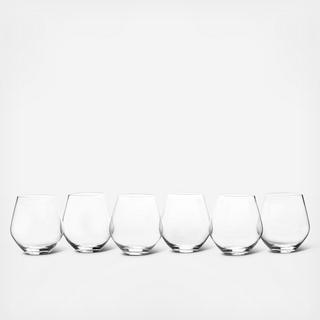 Gianna All Purpose Stemless Wine Glass, Set of 6