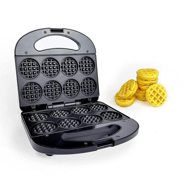 FineMade Mini Waffle Maker Machine, Small Waffle Bites Maker for Kids, Makes 8 x 2” Tiny Waffle Bites, Ideal for Breakfast, Snacks, Desserts and More