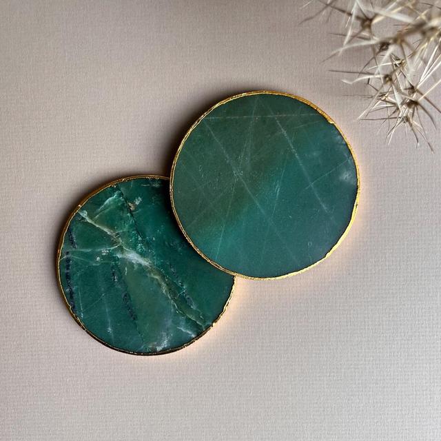 Green agate coaster, Agate Coasters , Aquamarine Agate Coasters, Coasters in the UK, aquamarine coaster, agate coaster set, crystal coasters