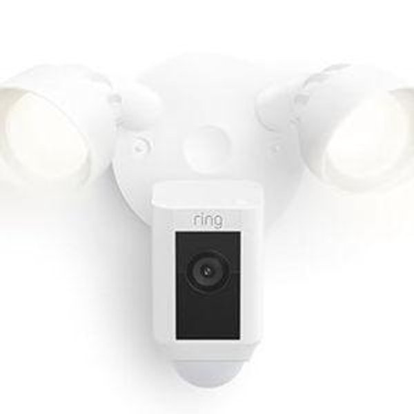 Ring Floodlight Cam Wired Plus (newest model), Outdoor home or business security with motion-activated 1080p HD video and floodlights, White