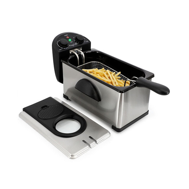 MegaChef 3.17 Quart Stainless Steel Electric Deep Fryer with Timer
