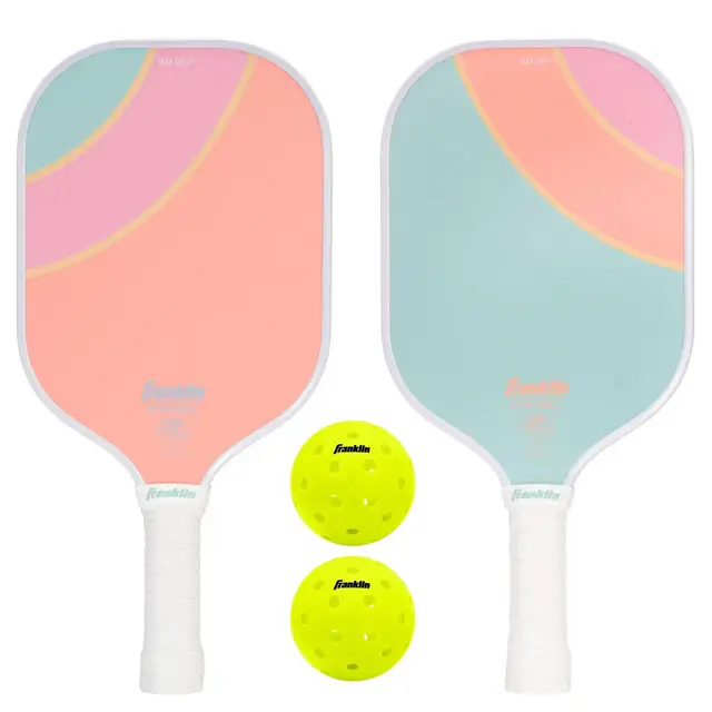 Franklin Sports 2 Player Poly Paddle with Ball Set - Yellow/Green