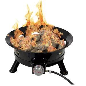 24 in. Outdoor Propane Portable Gas Black Fire Pit with Cover and Carry Kit 58,000 BTU