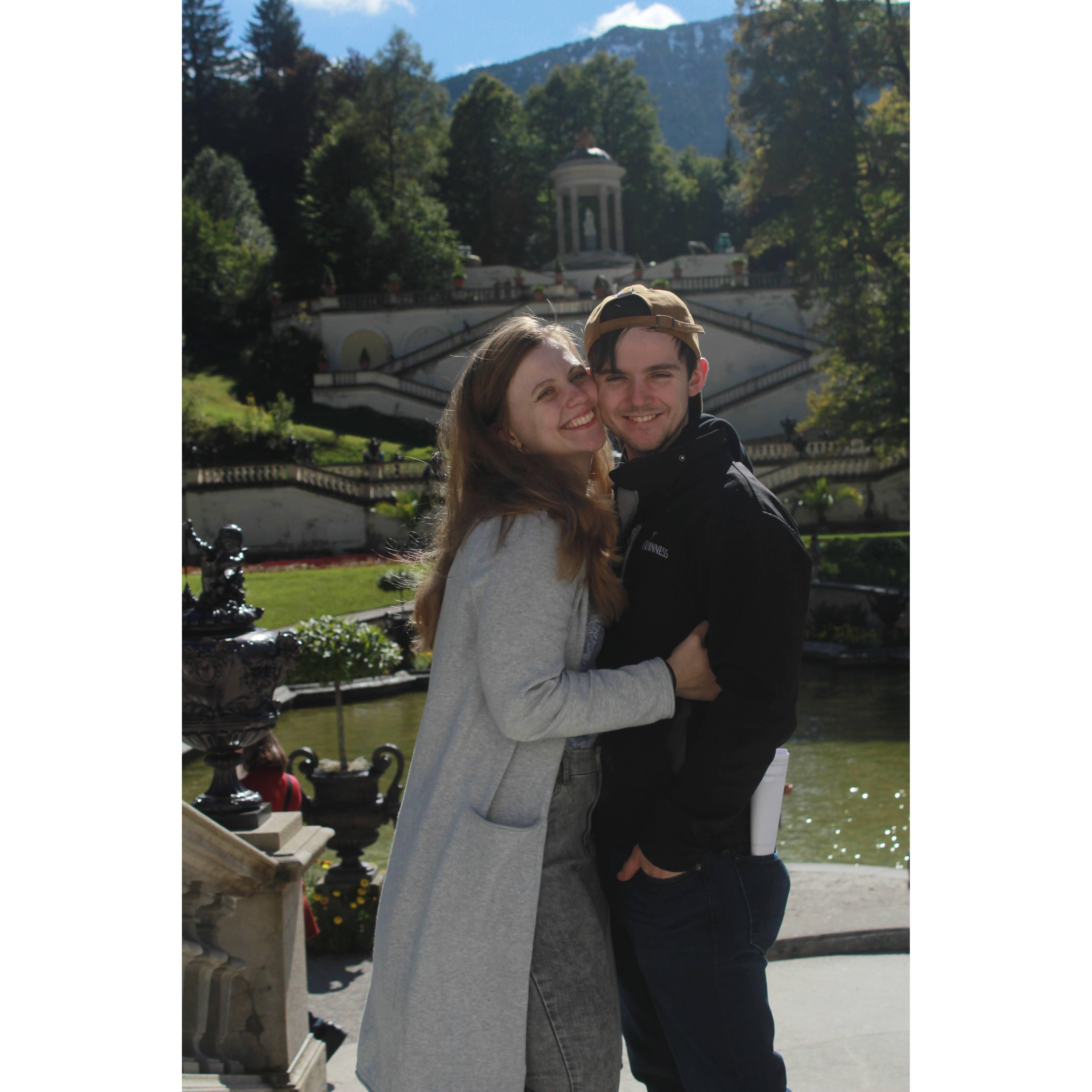 Us at the grounds of Linderhof Palace together in Bavaria