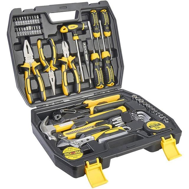 DOWELL Tool Set Tool Kit 62PCS Homeowner Tool Set Wrench Pliers Screwdriver Set Repair Tool Kit