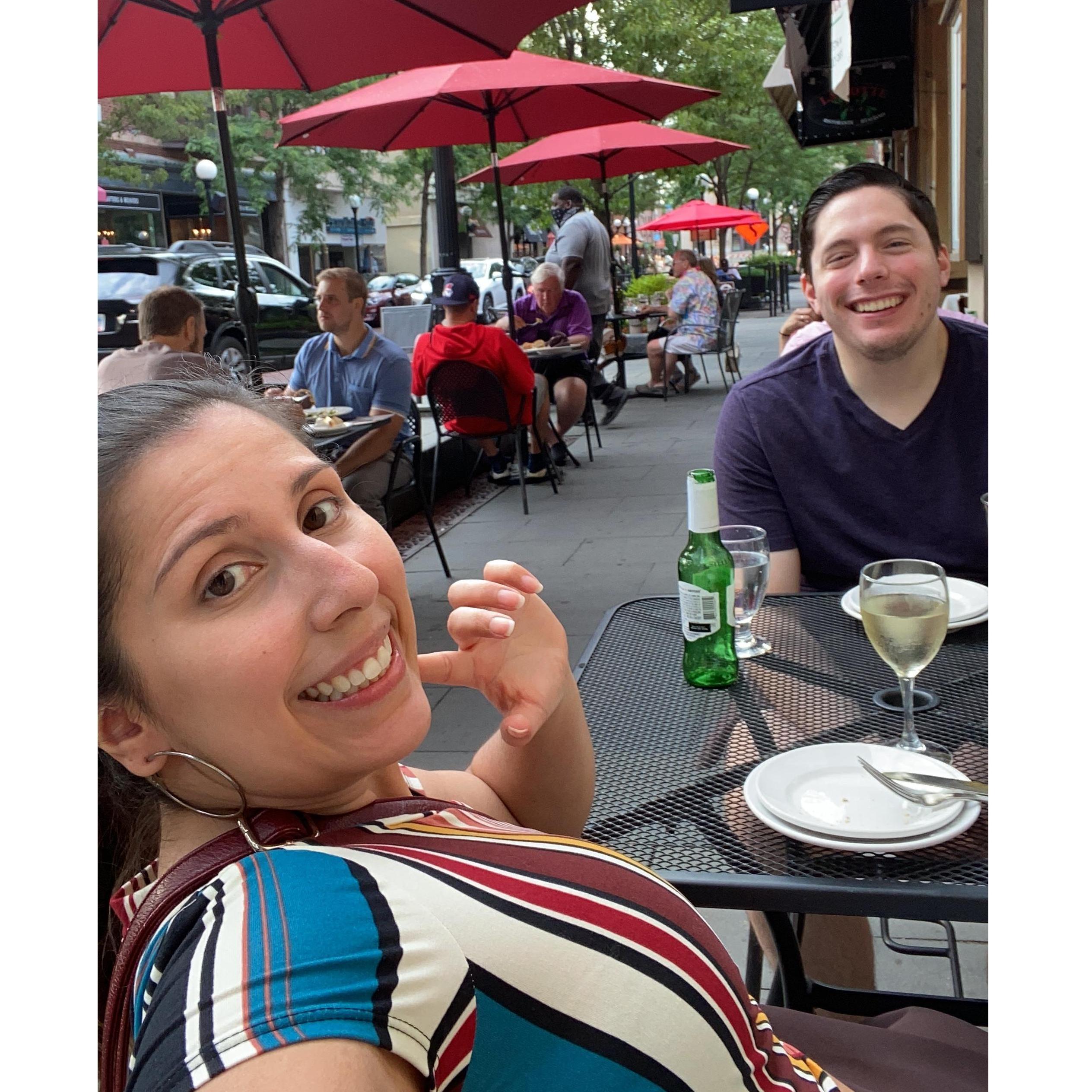 First time out after lockdown, June 2020.