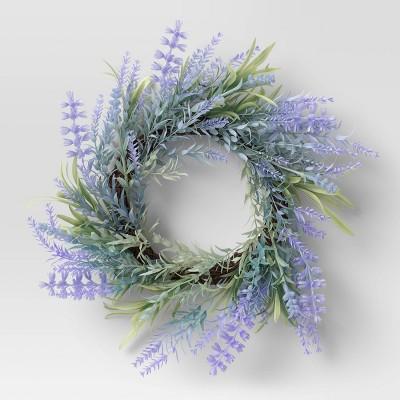 13.5" Artificial Lavender Wreath Purple - Threshold™