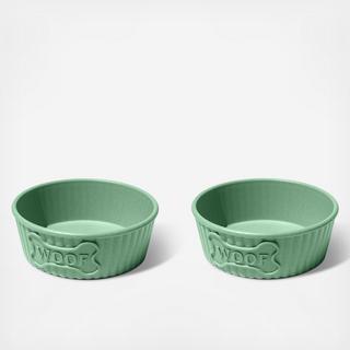 Woof Ribbed Bowl, Set of 2