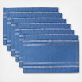 French Stripe Chambray Placemat, Set of 6