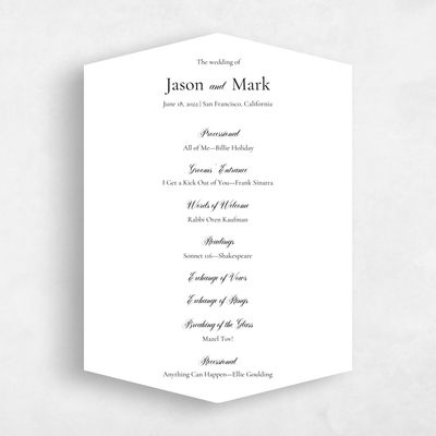 White Diamond Wedding Program - Henderson