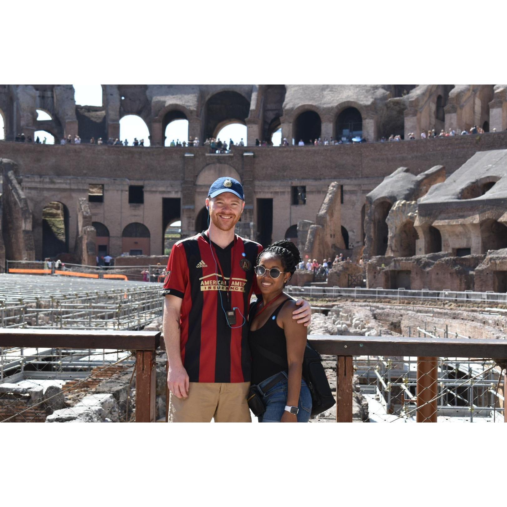At the Colosseum in Rome, Italy.