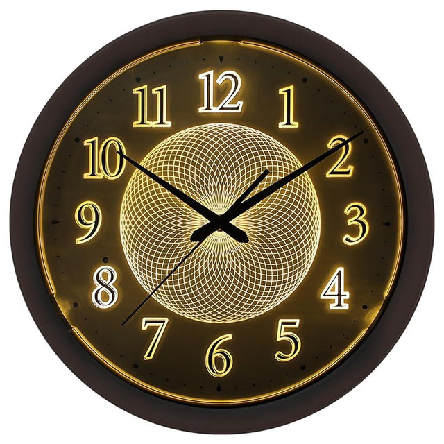JoFomp Illuminated Indoor/Outdoor Wall Clocks Battery Operated, 13 Inch Large Outdoor Clocks for Patio, Light Up Wall Clocks for Living Room Decor, Outside Clock for Pool, Garden, Deck, Bathroom Decor