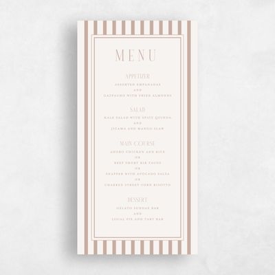 Latte, Brown Wedding Menu - Azelie