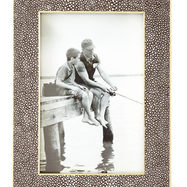 AERIN Classic Chocolate Faux-Shagreen 8" x 10" Frame