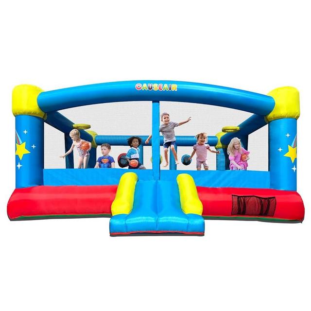 Causeair Big Inflatable Bounce House for Party Fun,15ft x 14.8ft,Double Basketball Hoop,Throw Ball Game,Reinforced PVC Bounce Floor,Jumping Bouncy Castle Holds 6 Kids
