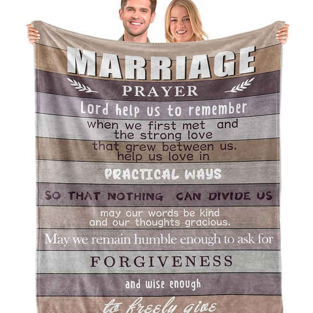 Wyhcxl Wedding Gifts for Couples 2024, Bridal Shower Gifts, Bridal Shower Gifts for Bride, Bridal Shower Wedding Gifts, Wedding Gifts for Newlyweds, Marriage Prayer Wedding Gifts 60" x 50" Blankets