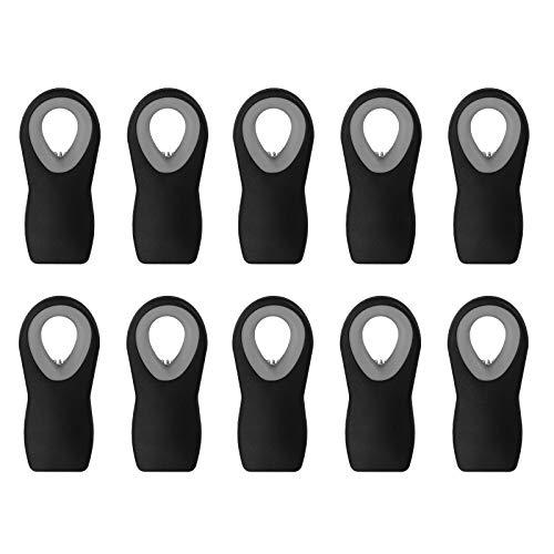 Cook with Color 10 Pc Bag Clips with Magnet, Food Clips, Chip Clips, Bag Clips for Food Storage with Air Tight Seal Grip for Bread Bags, Snack Bags and Food Bags (Black)