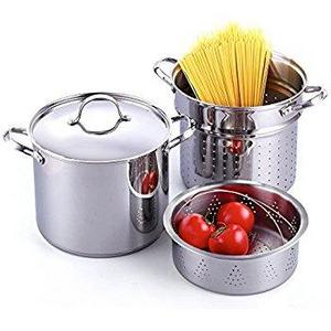 Excelsteel 12 Quart 18/10 Stainless Steel 4 Piece Muti-Cookware Set With Encapsulated Base