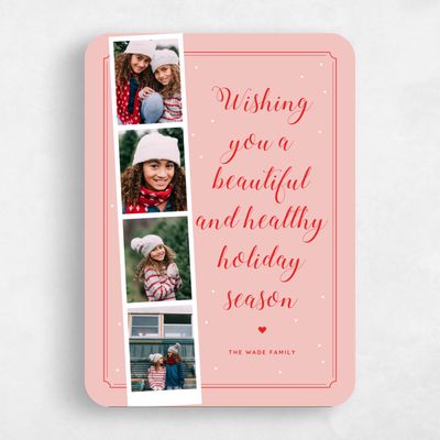 Pink Rounded Holiday Card - Roan