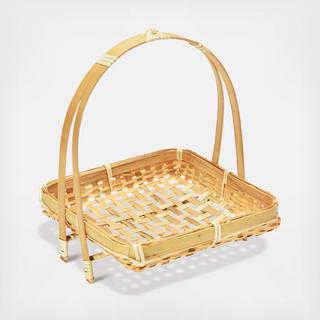 2-Piece Bamboo  Decorative Tray and Stand Set