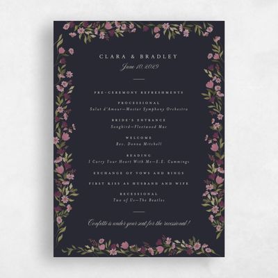 Ebony, Black Wedding Program - Florentina