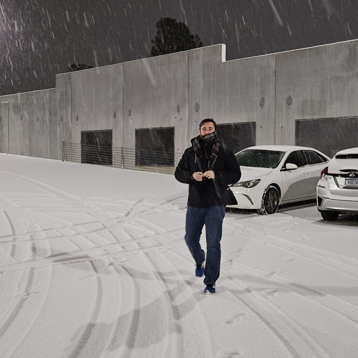 Our first snowfall after moving to NC!