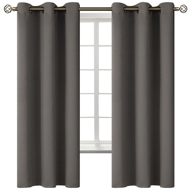 BGment Blackout Curtains for Bedroom - Grommet Thermal Insulated Room Darkening Curtains for Living Room, Set of 2 Panels (42 x 63 Inch, Grey)