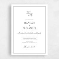 White Wedding Invitation - Wyncote Portrait