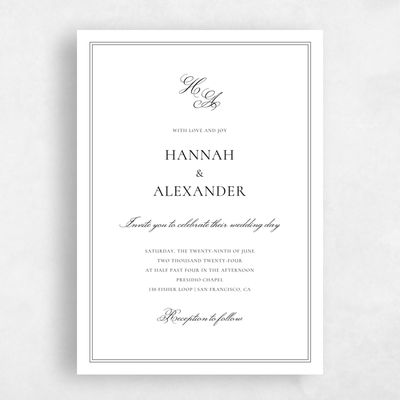 Multi-Colored Wedding Invitation - Wyncote Portrait