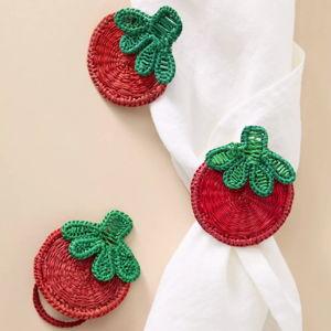 Handwoven Fruit Napkin Rings, Set of 4