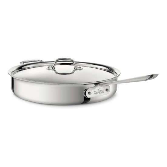 D3 Stainless 3-ply Bonded Cookware, Saute Pan with lid, 6 quart