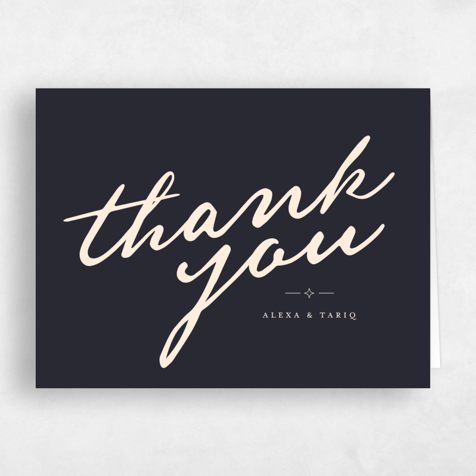Adhara Landscape | Grayed Navy | Zola Thank You Cards