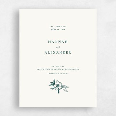 Green Fall Wedding Save the Date - Kianna Bloom