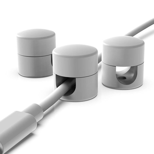 ICONIT Cable Anchors for Desk Organization White | Premium Aluminum Cord Organizers | Charger + Cable Management Clips for Home & Office | Stylish, Sturdy, & Functional | (3 Pack)