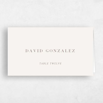 Light Oatmeal, Beige Wedding Place Card - Holt