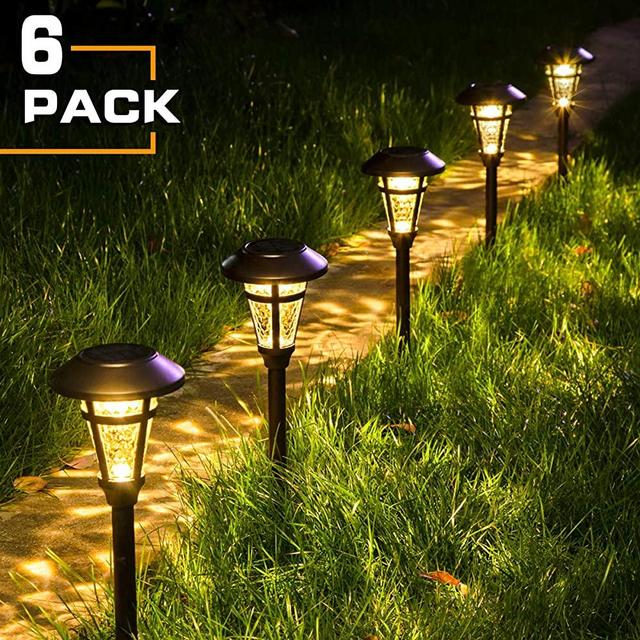 Solpex Solar Pathway Lights Outdoor,6 Pack Solar Garden Lights, Bronze Finshed, Waterproof Solar Walkway Lights Outdoor Lawn, Patio, Yard, Garden, Pathway, Walkway and Driveway.