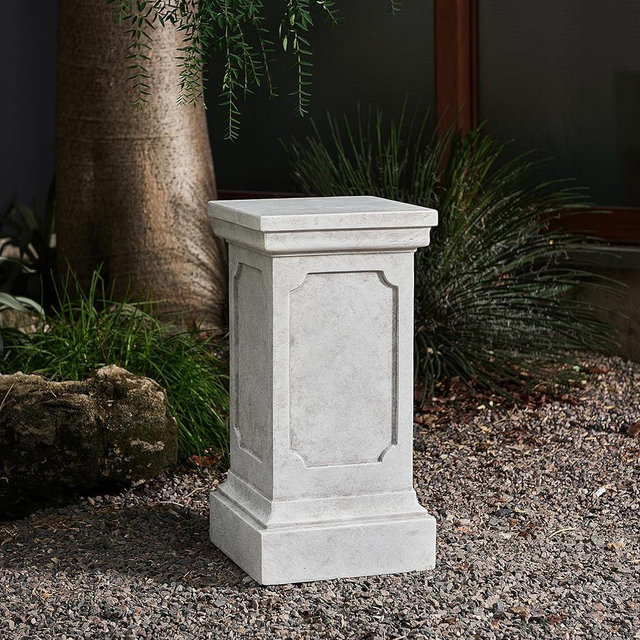 Decorative Roman Column Pedestal Column Plant Stand, Vintage European Style Classical Garden Pillar, Indoor Outdoor Decor, Pedestal Columns Plants Standing for Entryway Garden Yard Home (Antique White/25.75''H)