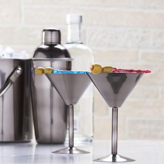 Gunmetal Martini Glass, Set of 2