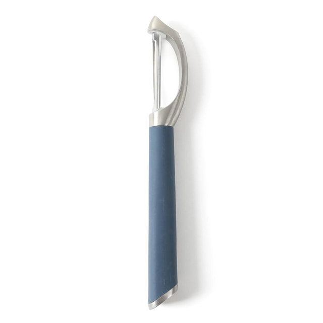 Calphalon Edge Stainless Steel Straight Vegetable Peeler w/Thermoplastic Rubber Handle - Navy Blue