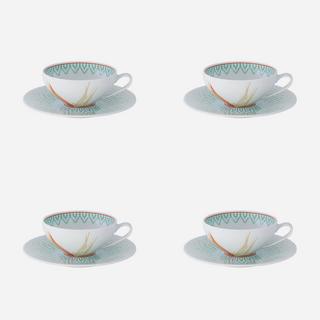 Fiji Teacup & Saucer, Set of 4