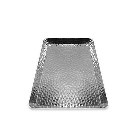 Hammered Aluminum Small Rectangular Vanity Tray