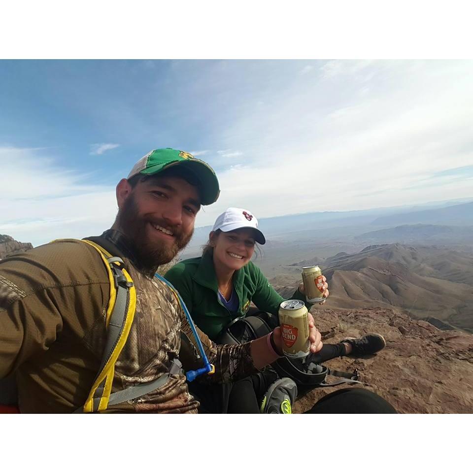 For Sarah's 30th birthday, Charles planned a West Texas vacation.  This is our halfway stop on the South Rim Loop trail at Big Bend.
