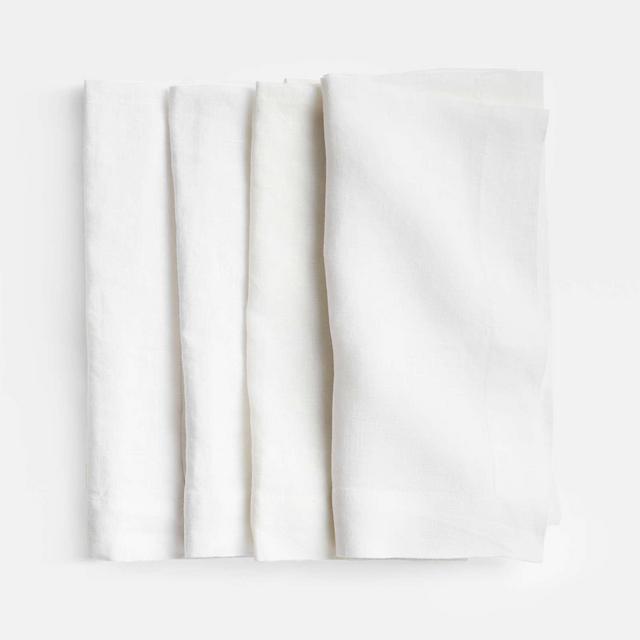 Marin Crisp White Organic Cotton Linen Napkin, Set of 4