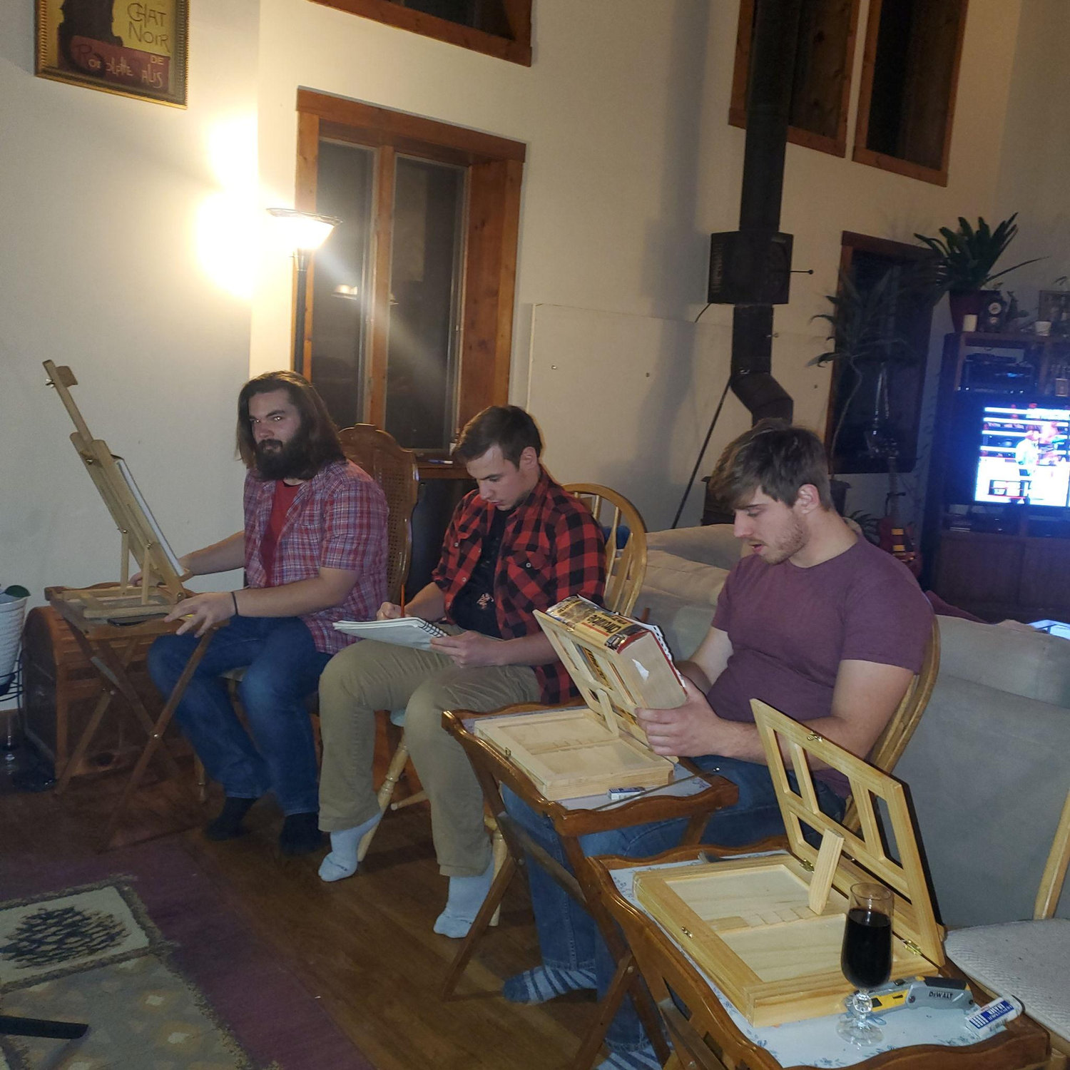 Drawing night with the Mike Tyson fight in the background 2025